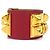 Hermès Bracciale Charm Hermes in Oro e Pelle Rossa Rosso D'oro - vista 4