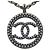 Collana con ciondolo a catena rotonda Chanel Coco Mark Nero - vista 2