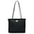 Prada Triangle Logo Plate Tote Bag Schwarz