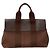 Hermès Hermes Valparaiso PM Canvas Handtasche Braun Weiß - Ansicht 2