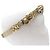 FASCIA PER CAPELLI CHANEL FIORI CAMELIE IN PELLE DORATA T55 A 62 CM D'oro - vista 4
