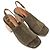 Sandali espadrillas slingback con tacco Tory Burch in camoscio olive Verde Verde oliva - vista 4