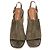 Sandali espadrillas slingback con tacco Tory Burch in camoscio olive Verde Verde oliva - vista 5