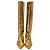 Stivali alti a punta By Far in pelle oro metallizzato D'oro Metallico - vista 2
