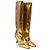 Stivali alti a punta By Far in pelle oro metallizzato D'oro Metallico - vista 3
