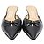 Salvatore Ferragamo Mules con tacco a punta e fiocco Ferragamo in pelle nera Nero - vista 2