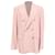 Max Mara Studio Double-Breasted Blazer in Pink Wool