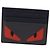 Fendi Monster Card Holder in Grey Leather Blue Light blue