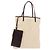 FENDI Bolso Tote de lona Zucca Beige Silver