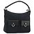 GUCCI GG Canvas Abbey Shoulder Bag Black Silver Silver 153025