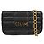 Céline Celine Logo Chain Flap Quilted Goatskin Small Nero