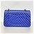 Borsa a tracolla Chanel Double Flap in pelle di agnello blu - vista 10