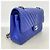Borsa a tracolla Chanel Double Flap in pelle di agnello blu - vista 2