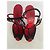 Dolce & Gabbana Sandali con Tacco in Camoscio Nero e Rosso - vista 3