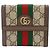 Cartera bi-fold Gucci Ophidia Castaño Beige