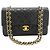 Chanel Vintage Classic Double Flap Quilted Lambskin Small Nero