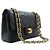 Chanel Vintage Classic Double Flap Quilted Lambskin Small Nero - vista 3