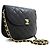 Chanel Vintage Round Flap Quilted Lambskin Small Nero - vista 3