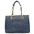 Borsa Tote Chanel in vitello grana blu navy