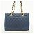 Borsa Tote Chanel in vitello grana blu navy - vista 9
