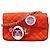 Borsa a tracolla Chanel in pelle d'agnello rossa Rosso