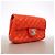 Borsa a tracolla Chanel in pelle d'agnello rossa Rosso - vista 2