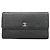 Chanel Tri-fold Long Wallet aus schwarzem Lammleder