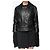 Red Valentino Dream Lammlederjacke zweireihig mit Rüschen Schwarz - Ansicht 2