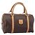 Céline Borsa Boston CELINE Macadam Canvas PVC Leather Brown Gold Auth 197624A Marrone D'oro