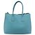 Borsa Tote PRADA Pelle Saffiano 2 vie Blu Chiaro Oro Auth 195486A D'oro - vista 2