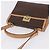 Céline Bolsa de Mão Redonda CELINE Macadam Canvas PVC Couro Marrom Dourado Auth am12348V - vista 6