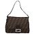 Borsa a tracolla FENDI Zucca Canvas Mamma Baguette Marrone Argento Auth BA15303V - vista 13