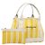Borsa a mano BALENCIAGA Navy Cabas S Canvas Giallo Argento Auth 200904A