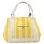 Borsa a mano BALENCIAGA Navy Cabas S Canvas Giallo Argento Auth 200904A - vista 13