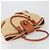 BURBERRY Blue Label Tote Bag Stroh Leder Beige Gold Auth 196608 Golden - Ansicht 6