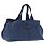 Sac à main PRADA Canapa GM Denim Blue Gold Auth 197708 Bleu Doré