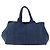 Sac à main PRADA Canapa GM Denim Blue Gold Auth 197708 Bleu Doré - vue 2