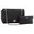Sac CHANEL Double Flap Chain Matelasse en Agneau Noir et Or CC Auth yk20805SAM Doré