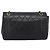 Sac CHANEL Double Flap Chain Matelasse en Agneau Noir et Or CC Auth yk20805SAM Doré - vue 3
