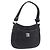 MCM Schultertasche Leder Schwarz Silber Auth 197876