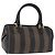 Pequin Borsa Boston FENDI Pecan Canvas PVC Nero Marrone oro Auth 199677V D'oro