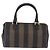 Pequin Borsa Boston FENDI Pecan Canvas PVC Nero Marrone oro Auth 199677V D'oro - vista 2