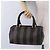 Pequin Borsa Boston FENDI Pecan Canvas PVC Nero Marrone oro Auth 199677V D'oro - vista 23