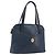 Borsa a mano Christian Dior in pelle blu navy e oro Auth ep15745