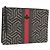 Borsa a pochette GUCCI GG Caleido Web Sherry Line PVC Beige Silver 429004 Auth 199583A Argento