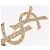 Spilla SAINT LAURENT Strass Metallo Tono Oro Auth 197917M - vista 4