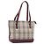 Borsa Tote BURBERRY Nova Check Canvas Beige Gold Auth 199220 D'oro