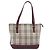 Borsa Tote BURBERRY Nova Check Canvas Beige Gold Auth 199220 D'oro - vista 13