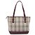 Borsa Tote BURBERRY Nova Check Canvas Beige Gold Auth 199220 D'oro - vista 2