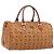Borsa MCM Vicetos Boston Bag PVC Leather Brown Gold Tone Auth BA14989 Marrone